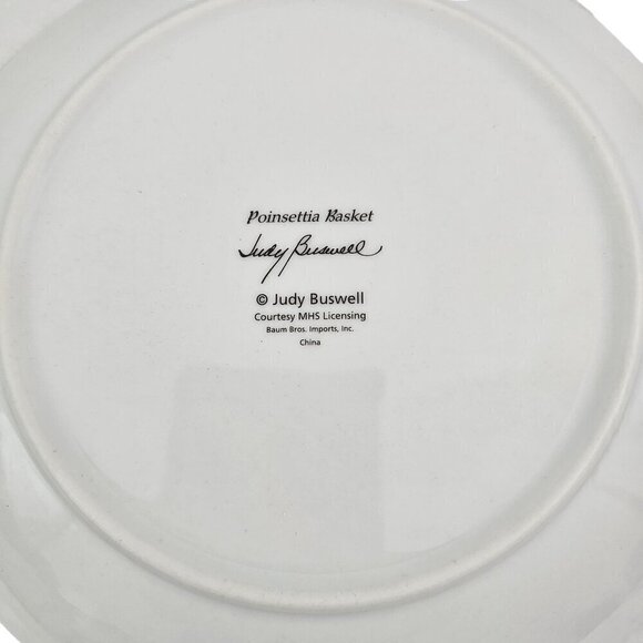 Formalities Baum Bros Poinsettia Basket Salad Dessert Luncheon Plates – Set of 4 - Picture 7 of 16